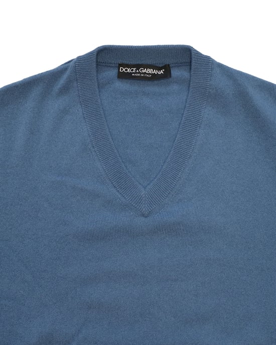 Dolce & Gabbana V-hals trui in blauw kasjmier - Image 3