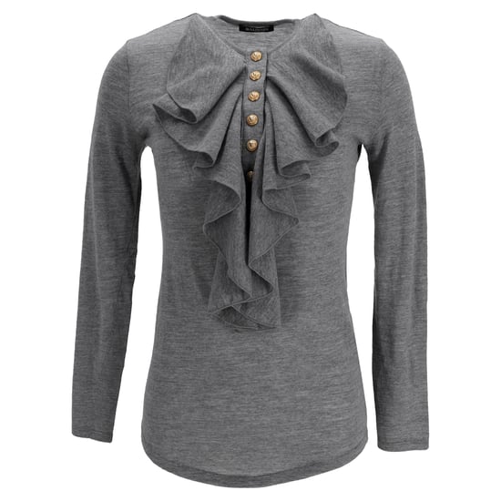 Balmain trui met ruches in grijze wol - Image 1