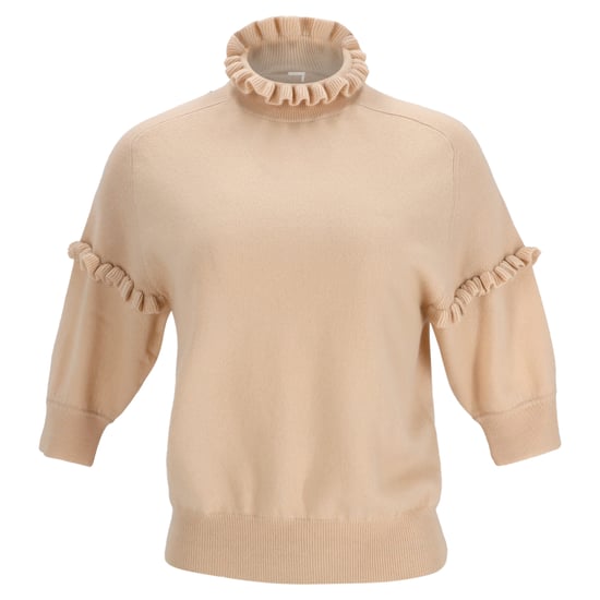 Chloé trui met ruches en korte mouwen in beige kasjmier - Image 1
