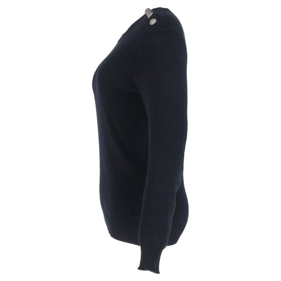 Balmain gebreide trui met knoopdetails in zwarte wol - Image 2