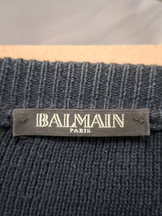Balmain gebreide trui met knoopdetails in zwarte wol - Image 4