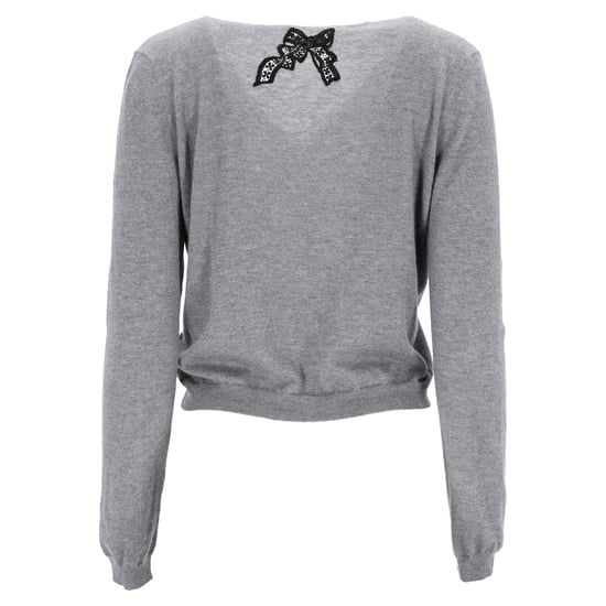RED Valentino vest met strik in grijze wol - Image 3