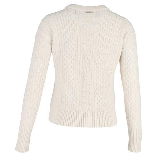 Michael Kors kabeltrui met kettingdetails in witte wol - Image 3