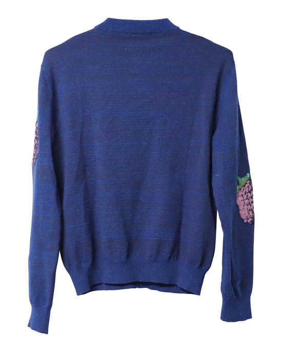 Acne Studio Koray Fruit-Jacquard Trui in Blauw Acryl - Image 2