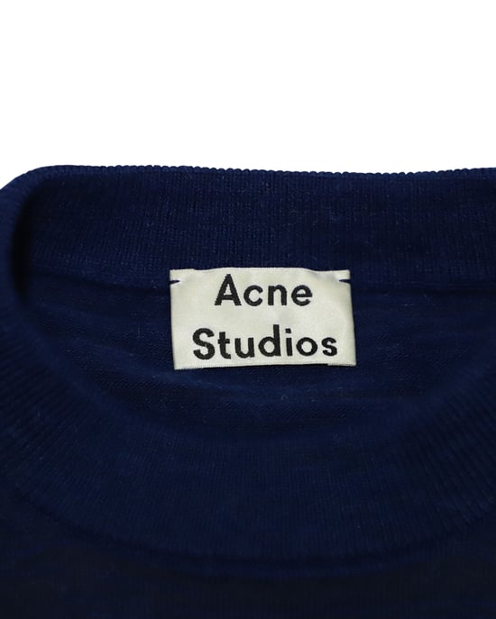 Acne Studio Koray Fruit-Jacquard Trui in Blauw Acryl - Image 4