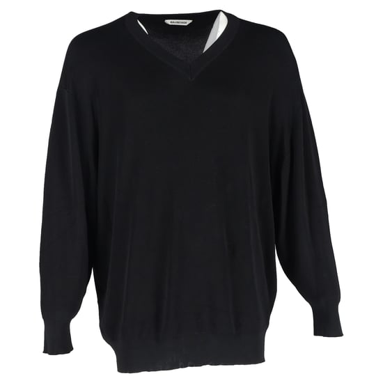 Balenciaga V-hals trui in zwarte viscose - Image 1
