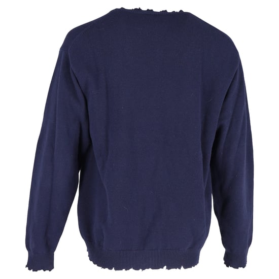Balenciaga trui met geborduurd logo in marineblauwe wol - Image 3