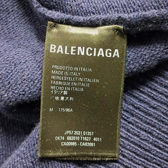 Balenciaga trui met geborduurd logo in marineblauwe wol - Image 6