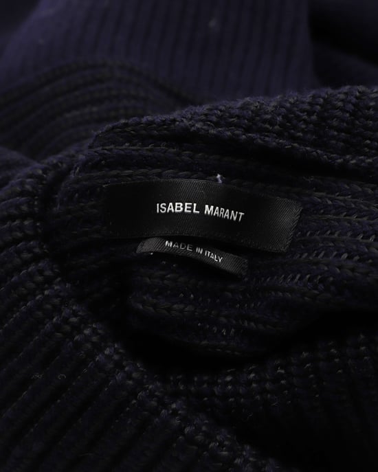 Isabel Marant stretchtrui van wol in marineblauw. - Image 4