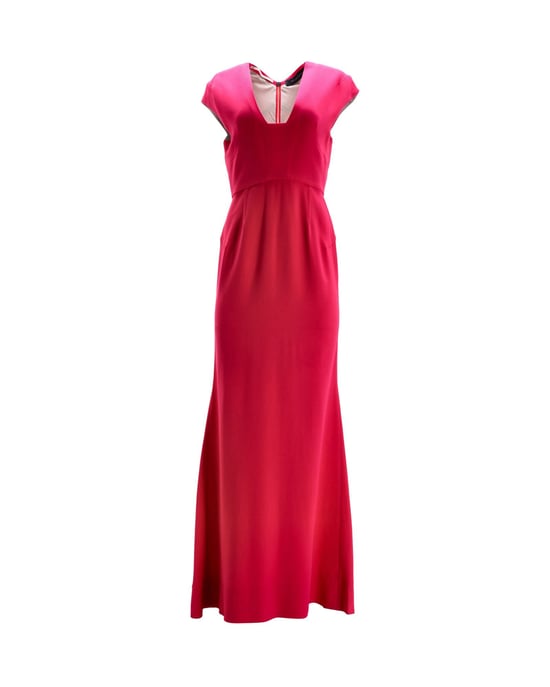 Roland Mouret avondjurk met vierkante halslijn en open rug in roze viscose - Image 1