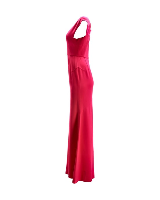 Roland Mouret avondjurk met vierkante halslijn en open rug in roze viscose - Image 2