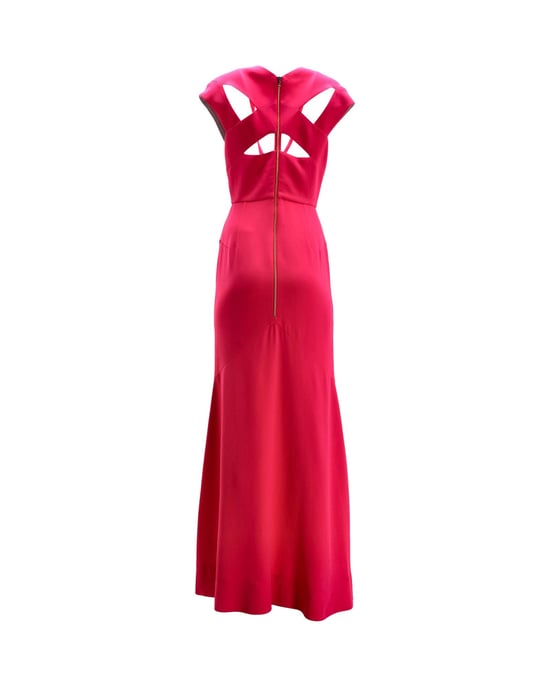 Roland Mouret avondjurk met vierkante halslijn en open rug in roze viscose - Image 3