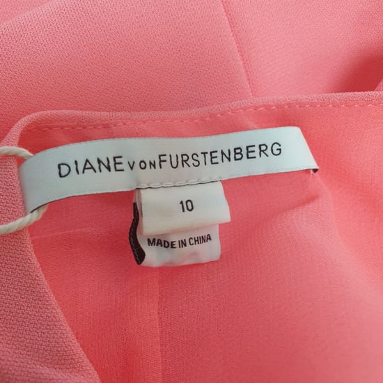 Diane Von Furstenberg jurk tot op de knie met wikkeleffect in roze triacetaat - Image 5