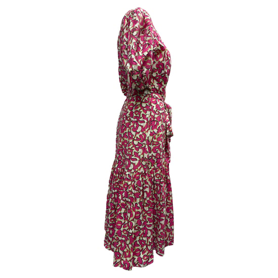 Diane Von Furstenberg Elektra bedrukte midi-wikkeljurk van roze viscose - Image 2