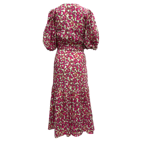 Diane Von Furstenberg Elektra bedrukte midi-wikkeljurk van roze viscose - Image 3