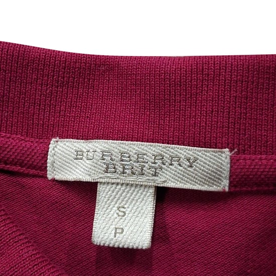 Burberry Brit poloshirt met ruitjesrand en korte mouwen in roodpaars katoen - Image 3
