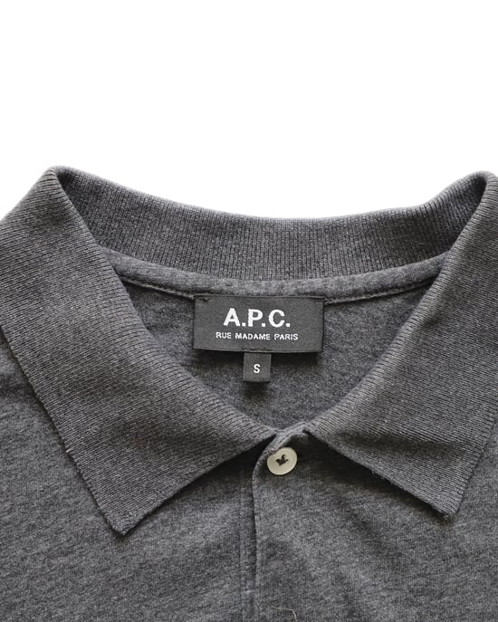 Polo shirt van grijs katoen met geborduurd A.P.C.-logo - Image 3