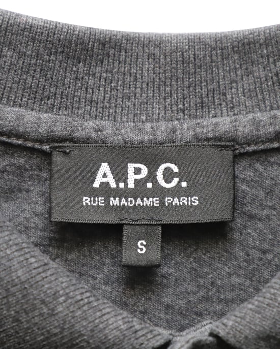 Polo shirt van grijs katoen met geborduurd A.P.C.-logo - Image 4