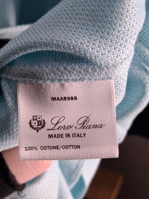 Loro Piana overhemd met knoopsluiting in lichtblauw katoen - Image 6