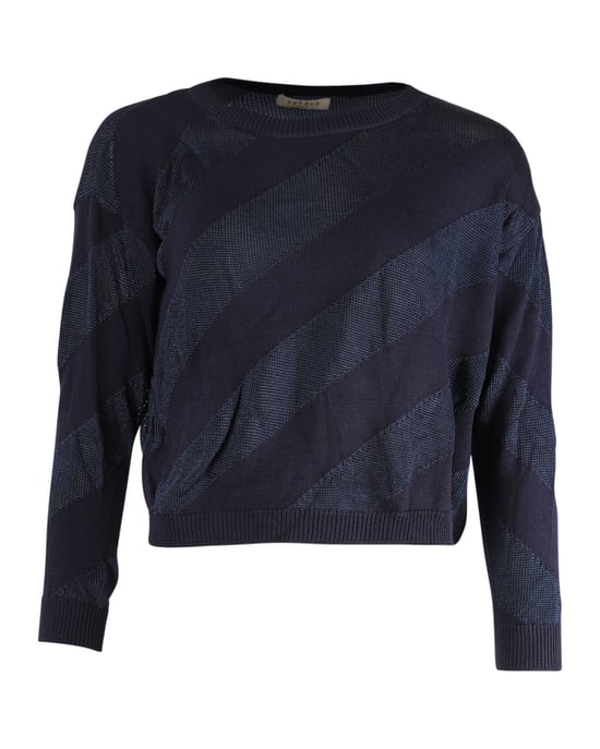Sandro gestreepte trui in marineblauw polyester - Image 1
