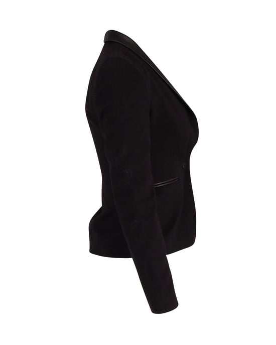 Maje Blazer met contrasterende bies in zwarte wol - Image 2