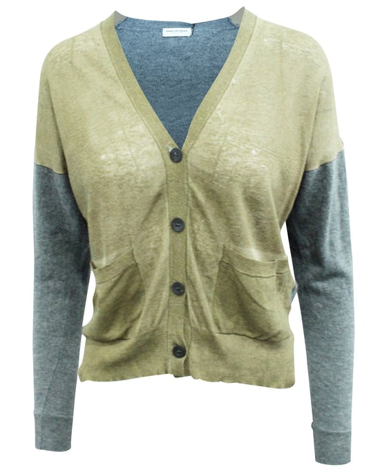 Grijze en bruine cardigan - Image 1