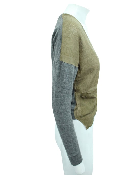 Grijze en bruine cardigan - Image 2