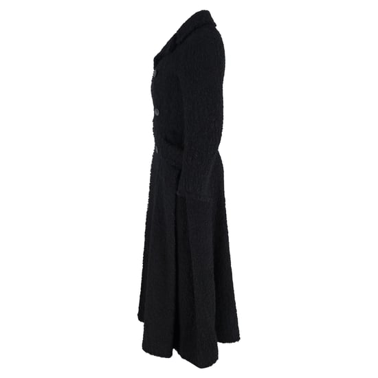 Comme des Garçons lange bouclé-jas met dubbele rij knopen van zwarte wol - Image 2