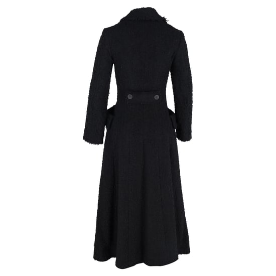 Comme des Garçons lange bouclé-jas met dubbele rij knopen van zwarte wol - Image 3