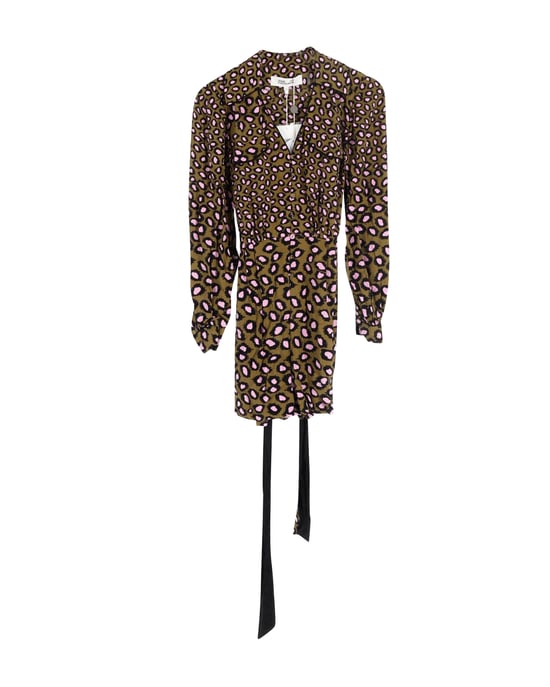 Diane Von Furstenberg Ella Playsuit met wikkeleffect en luipaardprint in veelkleurige viscose - Image 1