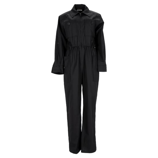 Saint Laurent jumpsuit met lange mouwen en riem in zwart katoen - Image 1