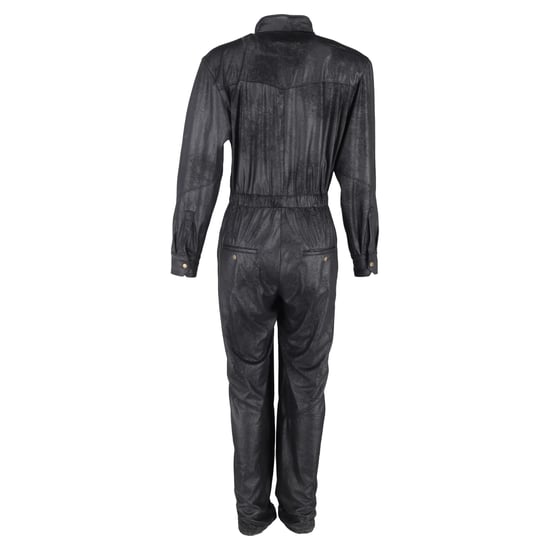 Isabel Marant Junna jumpsuit met lange mouwen in zwart imitatieleer - Image 3