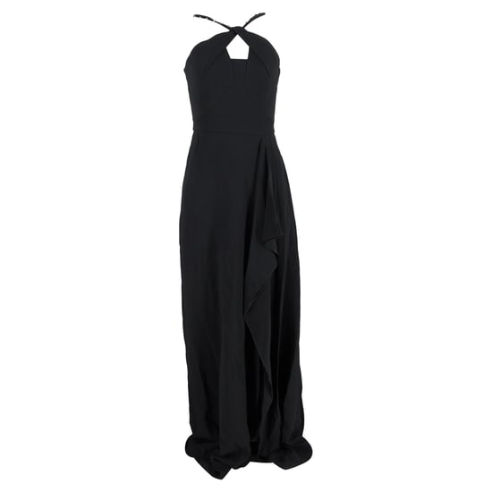Roland Mouret Maxi-jurk met ruches en versierde bandjes in zwarte viscose - Image 1