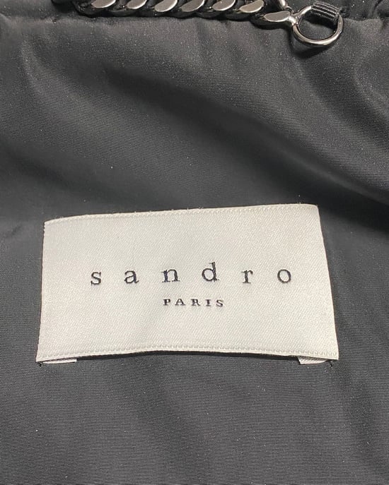 Sandro Paris parka met capuchon en bontkraag in groene katoenen uitvoering - Image 5