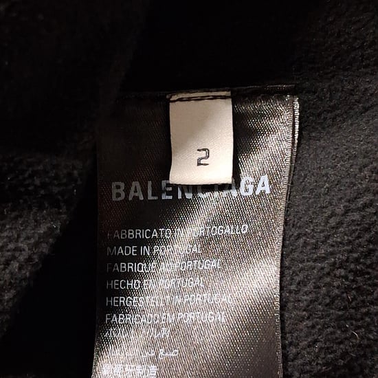 Balenciaga oversized fleece hoodie met rits in zwart polyester - Image 4