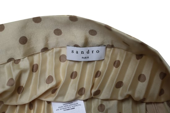 Sandro geplooide maxi-rok met riem in goudkleurige zijde - Image 6