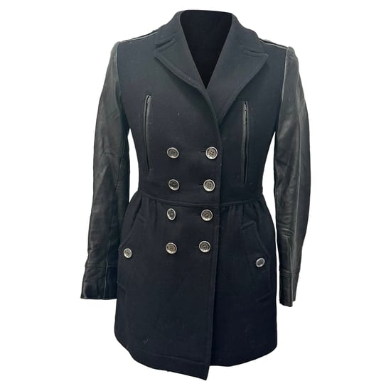 Burberry Brit double-breasted jas in zwarte wol - Image 1