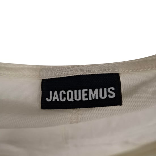 Jacquemus Le T-shirt Lucciu Stretch Woven Top in White Lyocell - Image 3