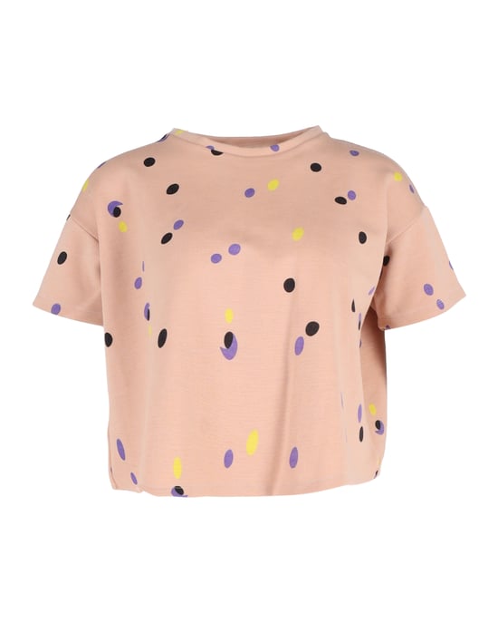 Marni crop T-shirt met stippen in perzikkleurig katoen - Image 1