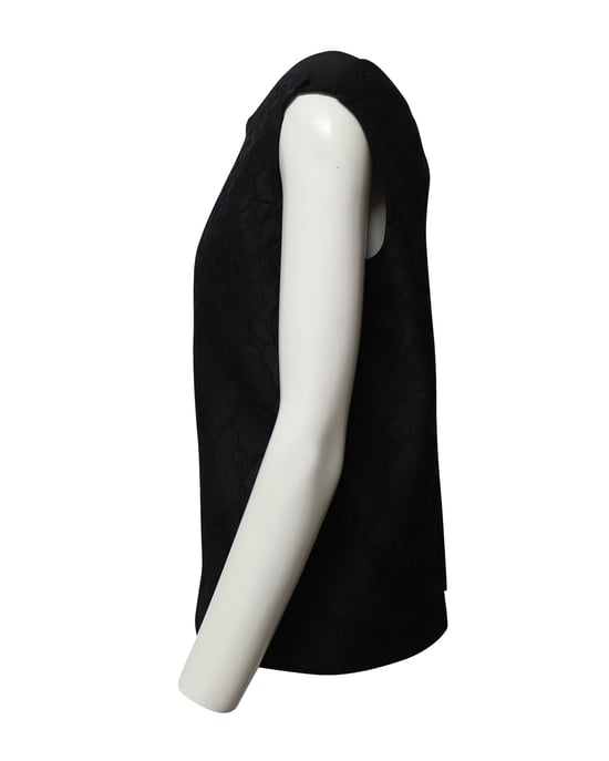 Mouwloze top van Fendi met bloemenprint en brokaat in zwarte polyester - Image 2