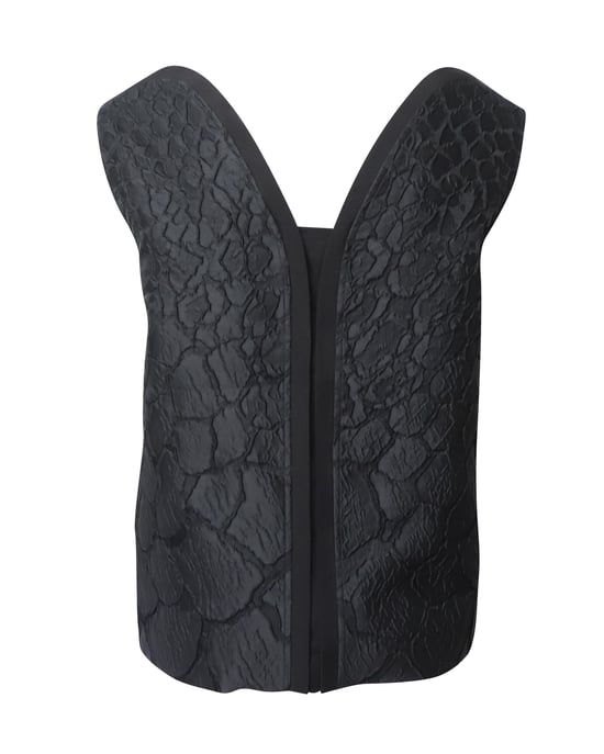 Mouwloze top van Fendi met bloemenprint en brokaat in zwarte polyester - Image 3