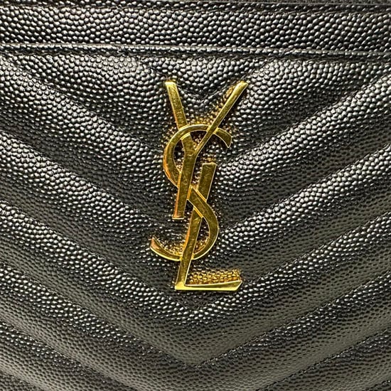 Saint Laurent Cassandre Matelassé Gevoerde Pouch in Zwart Kalfsleer - Image 4