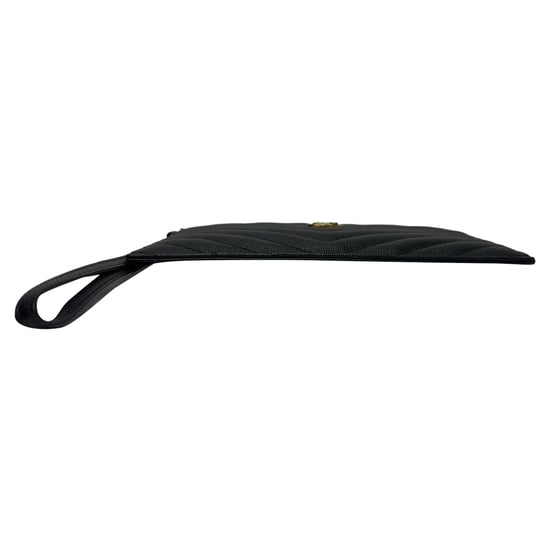 Saint Laurent Cassandre Matelassé Gevoerde Pouch in Zwart Kalfsleer - Image 5