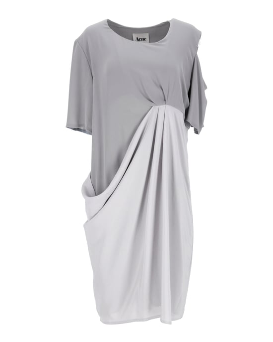 Acne Studios asymmetrische gedrapeerde jurk in grijs polyester - Image 1