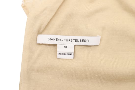 Diane Von Furstenberg Zarita kanten jurk met lange mouwen in beige rayon - Image 4