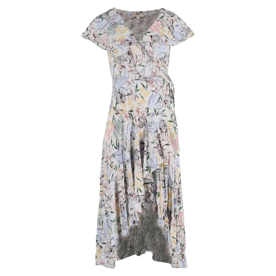 Maje Ritelle midi-jurk van crêpe met kanten details en bloemenprint van polyester - Image 1