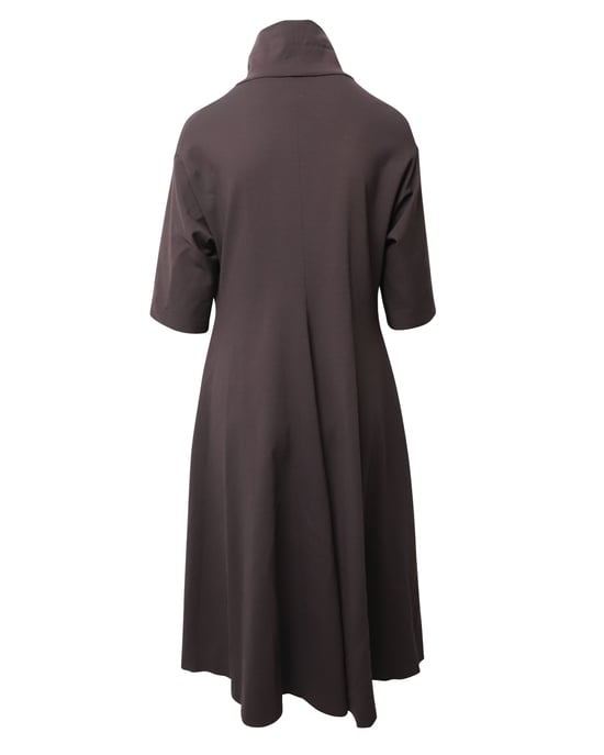 Jil Sander A-lijn jurk met col in bruine modal - Image 3