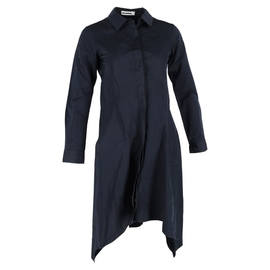 Jil Sander Hemdblousejurk in Marineblauwe Katoen - Image 1