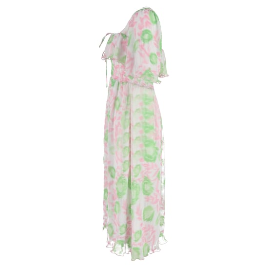 Ganni midi-jurk met bloemenprint en plooien in veelkleurige polyester - Image 2