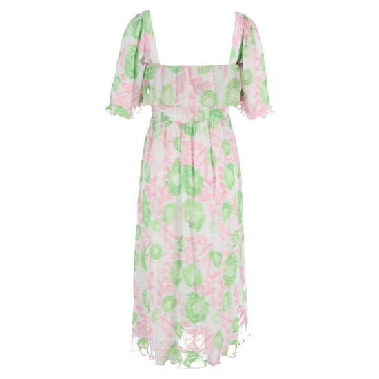 Ganni midi-jurk met bloemenprint en plooien in veelkleurige polyester - Image 3
